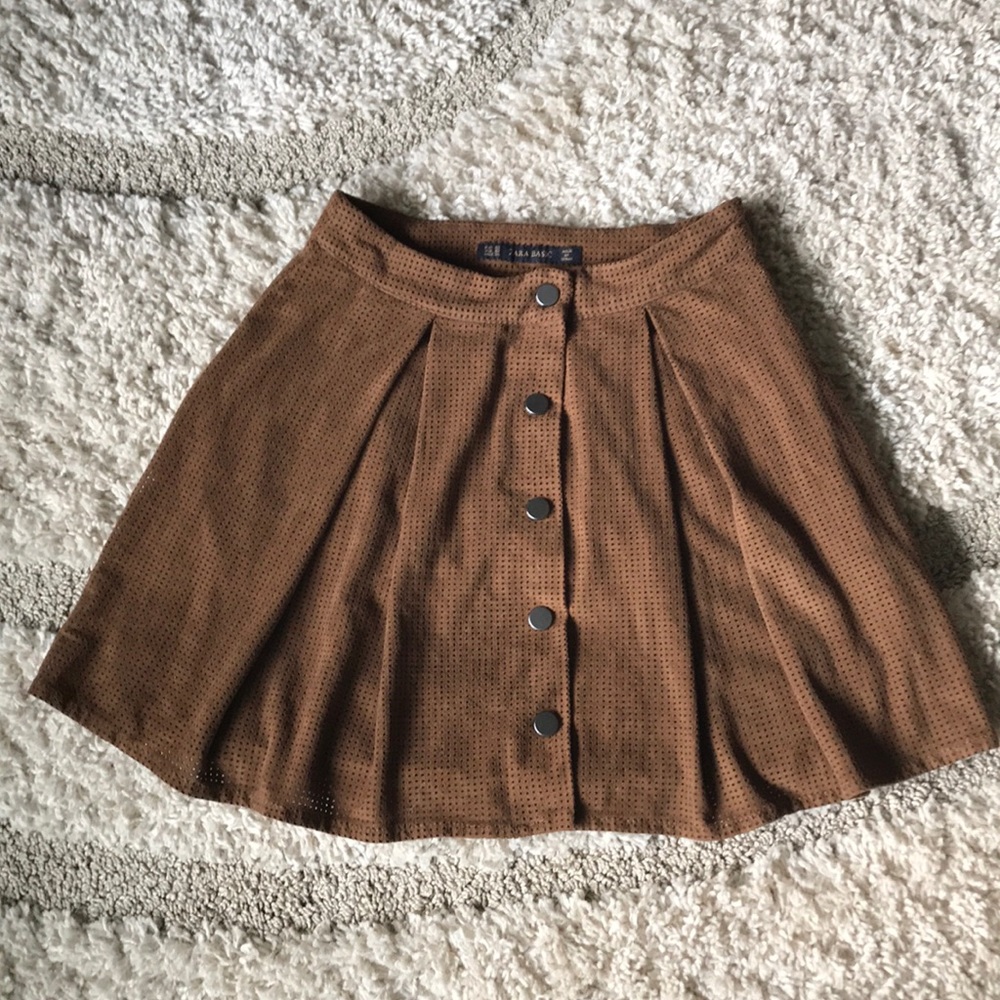Zara suede mini skirt